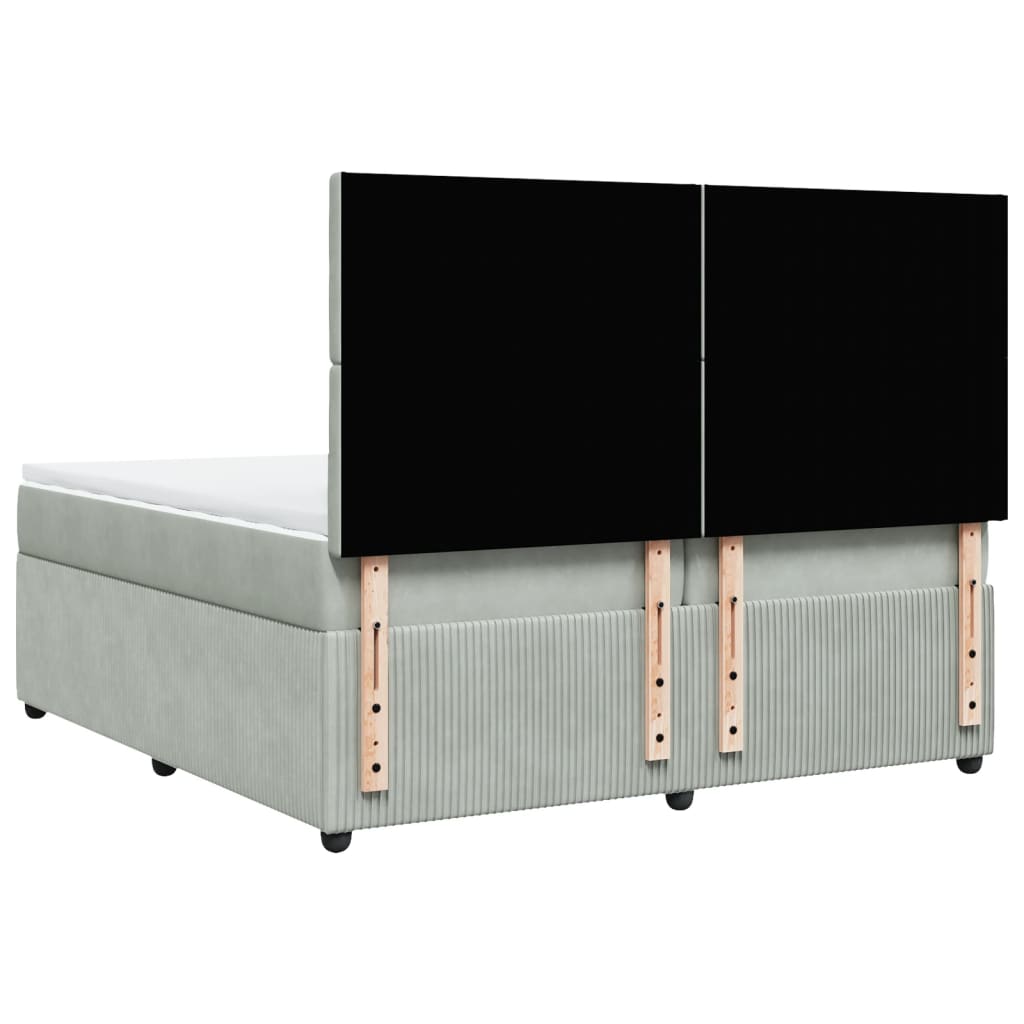 Box spring postel s matrací světle šedá 200x200 cm samet