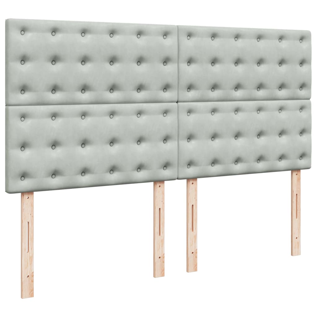 Box spring postel s matrací světle šedá 200x200 cm samet