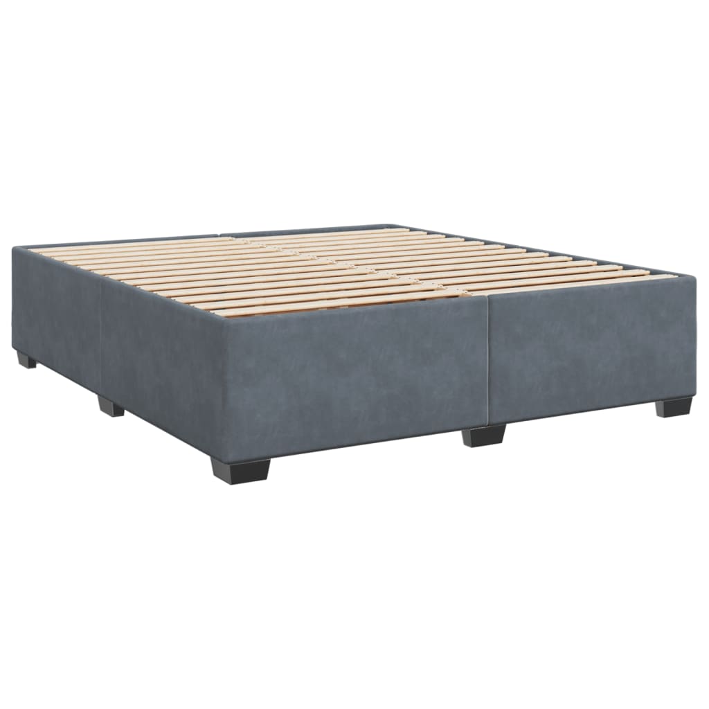 Box spring postel s matrací tmavě šedá 200x200 cm samet