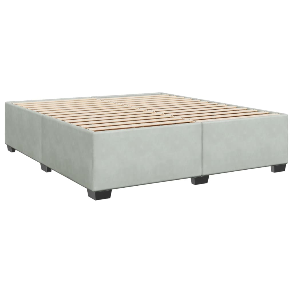 Box spring postel s matrací světle šedá 200x200 cm samet