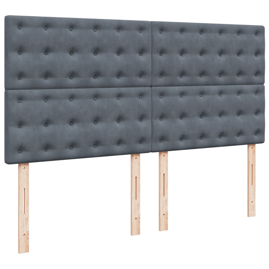 Box spring postel s matrací tmavě šedá 200x200 cm samet