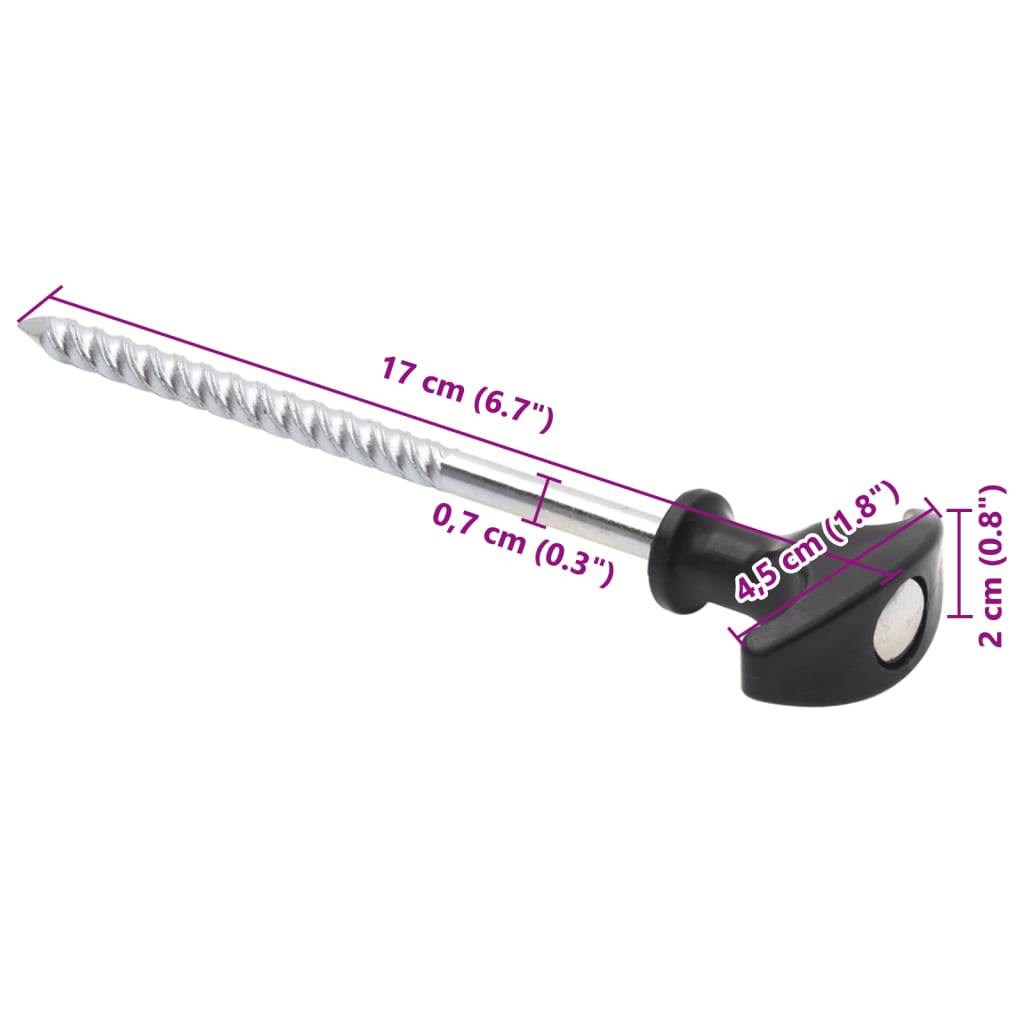 Stanové kolíky 12 ks 17 cm Ø 7 mm pozinkovaná ocel