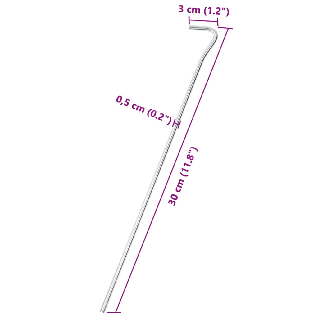 Stanové kolíky 25 ks 30 cm Ø 5 mm pozinkovaná ocel