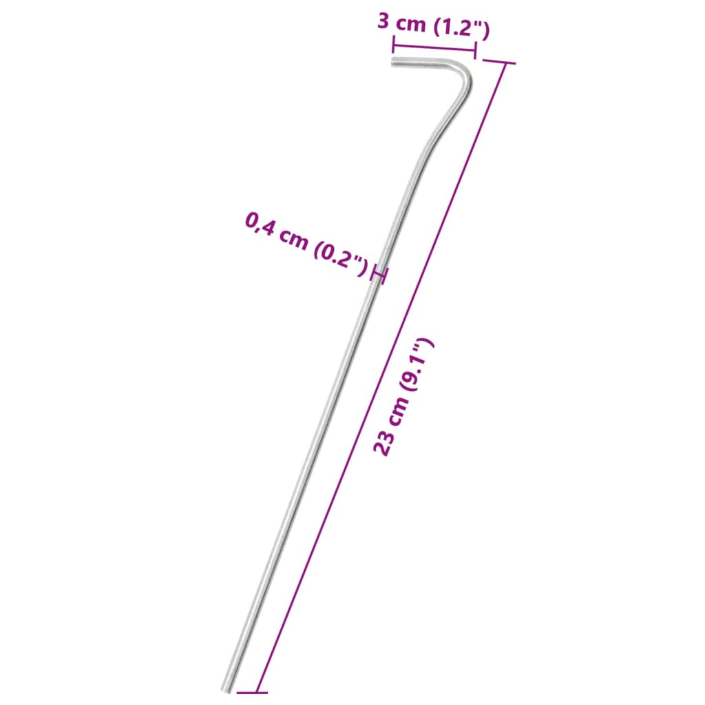 Stanové kolíky 50 ks 23 cm Ø 4 mm pozinkovaná ocel