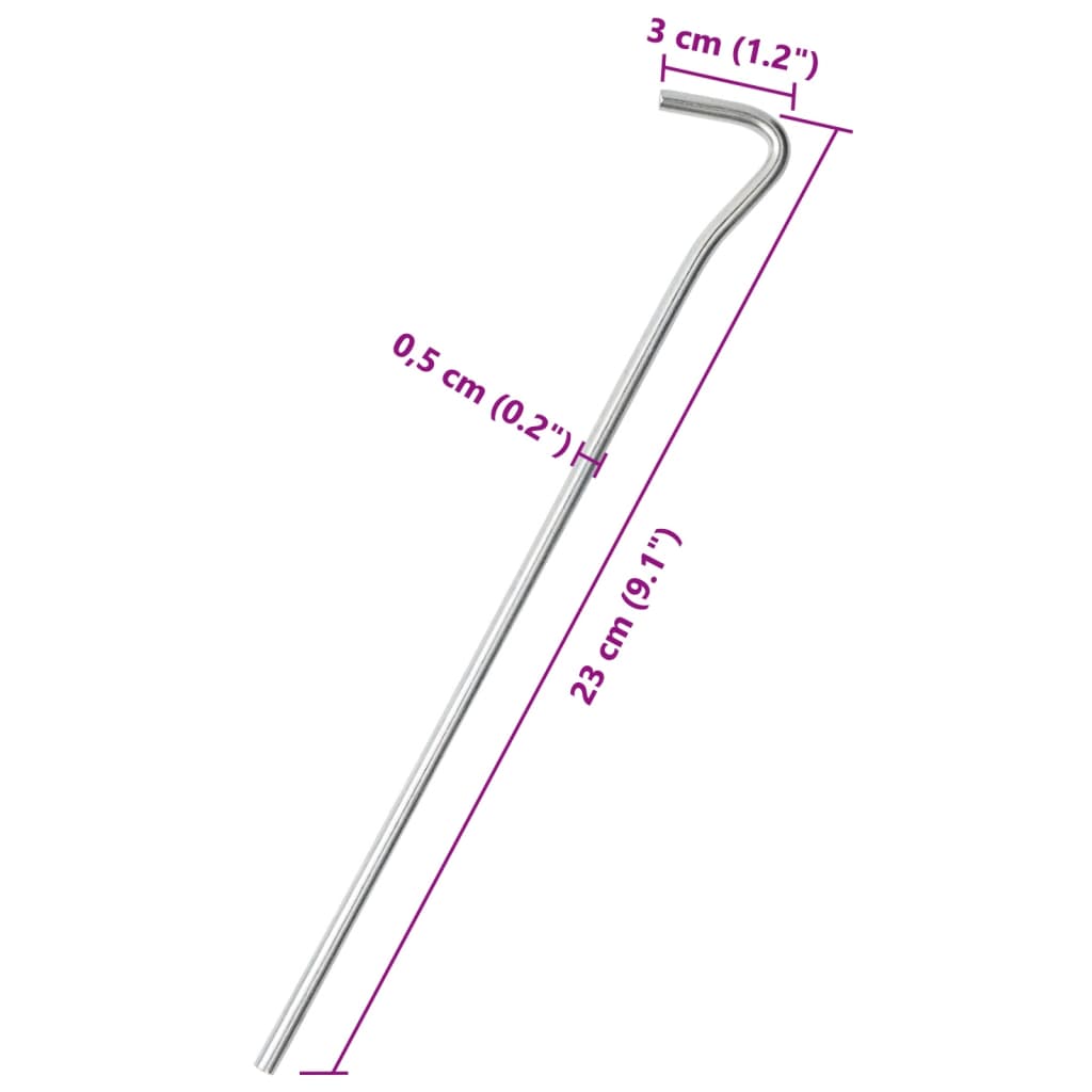 Stanové kolíky 50 ks 23 cm Ø 5 mm pozinkovaná ocel