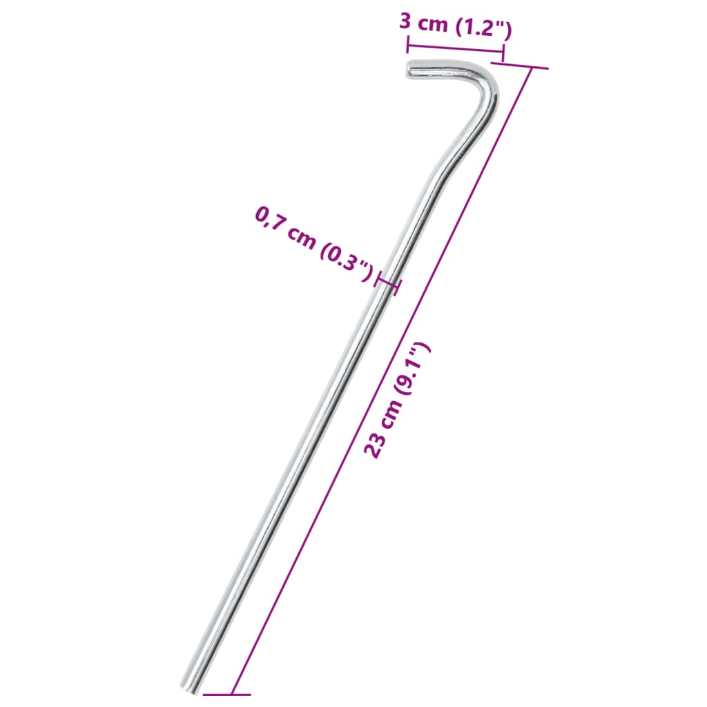 Stanové kolíky 25 ks 23 cm Ø 7 mm pozinkovaná ocel