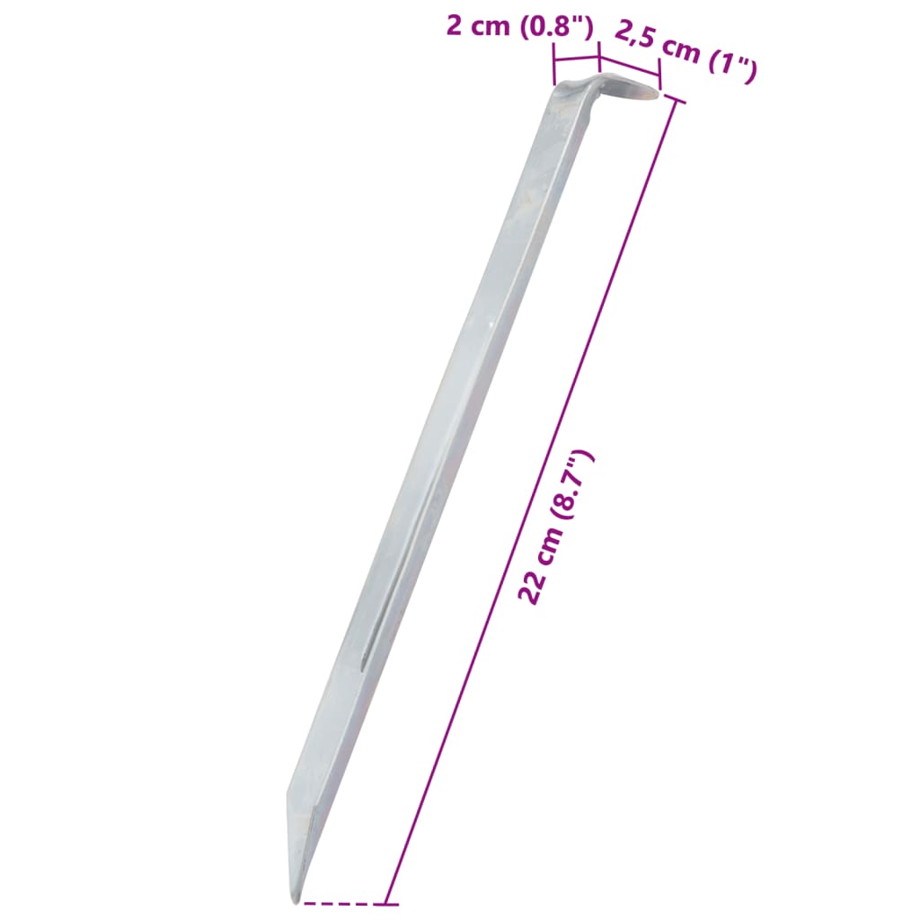 Stanové kolíky 24 ks 22 cm Ø 20 mm pozinkovaná ocel