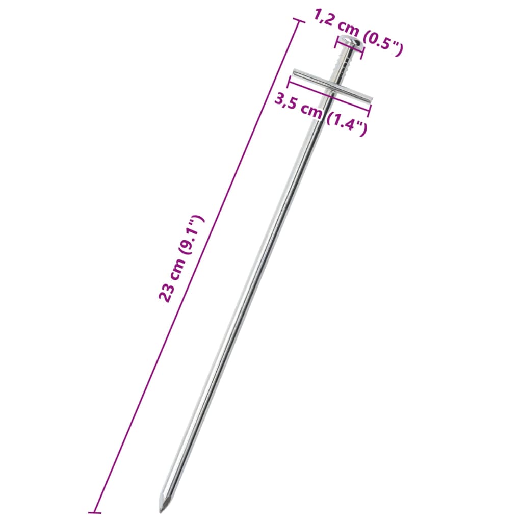 Stanové kolíky 24 ks 23 cm Ø 6 mm pozinkovaná ocel