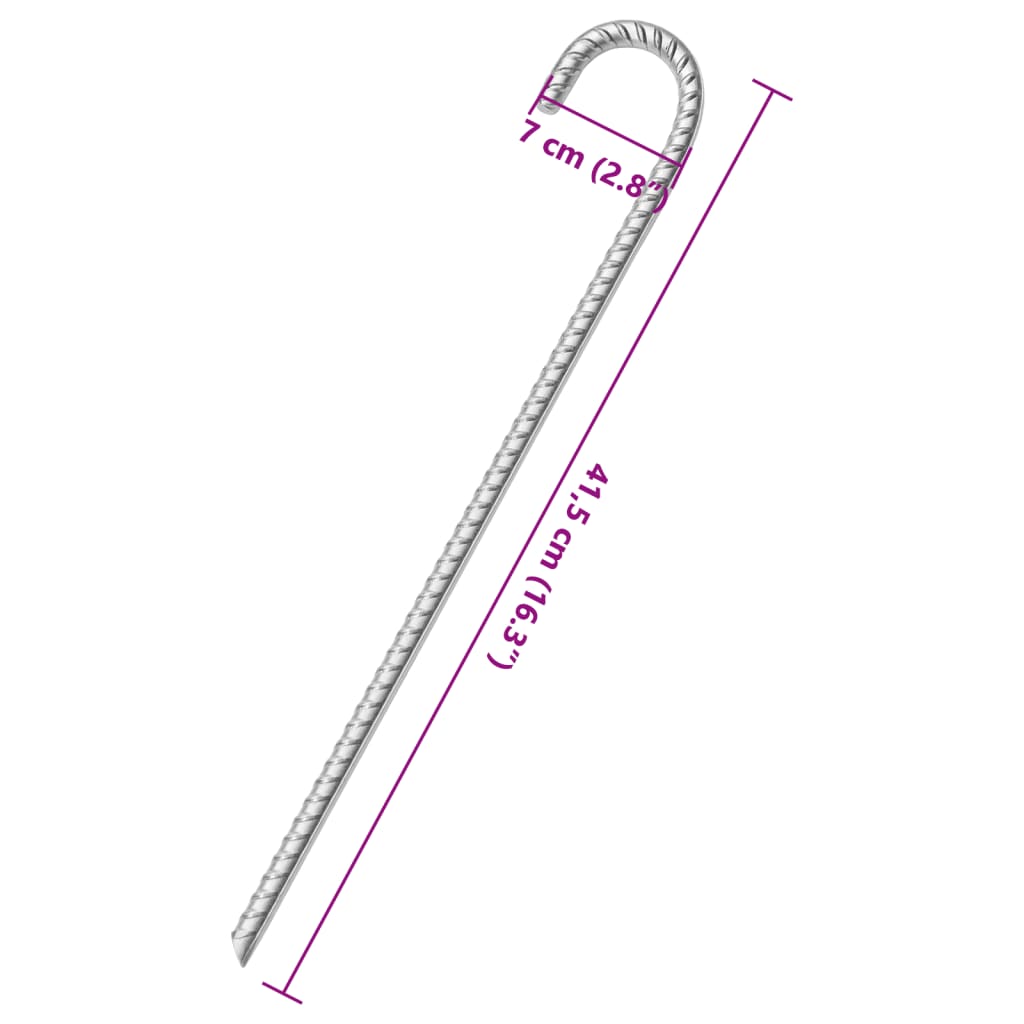 Stanové kolíky 6 ks 41,5 cm Ø 12 mm pozinkovaná ocel