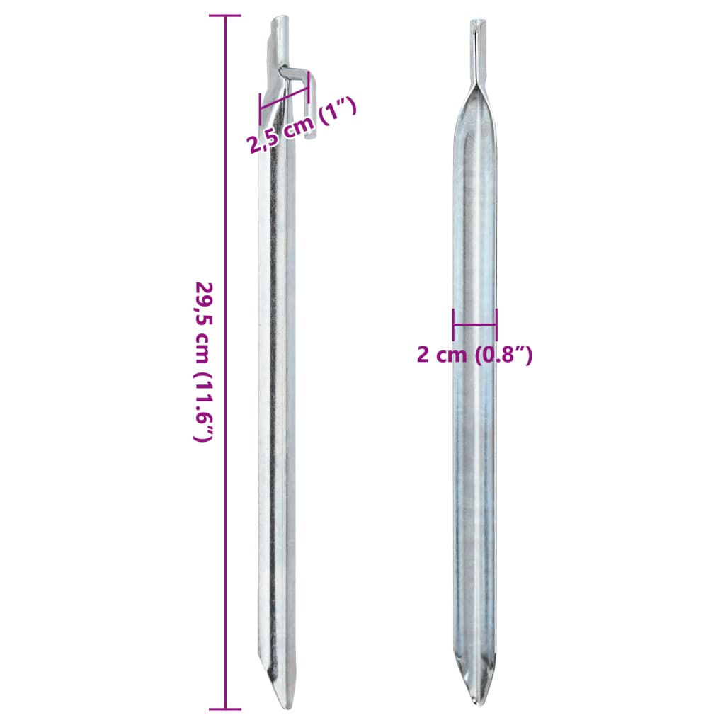 Stanové kolíky 24 ks ve tvaru V 29,5 cm Ø20 mm pozinkovaná ocel