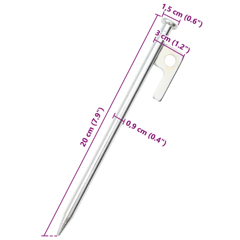 Stanové kolíky 24 ks 20 cm 9 mm pozinkovaná ocel