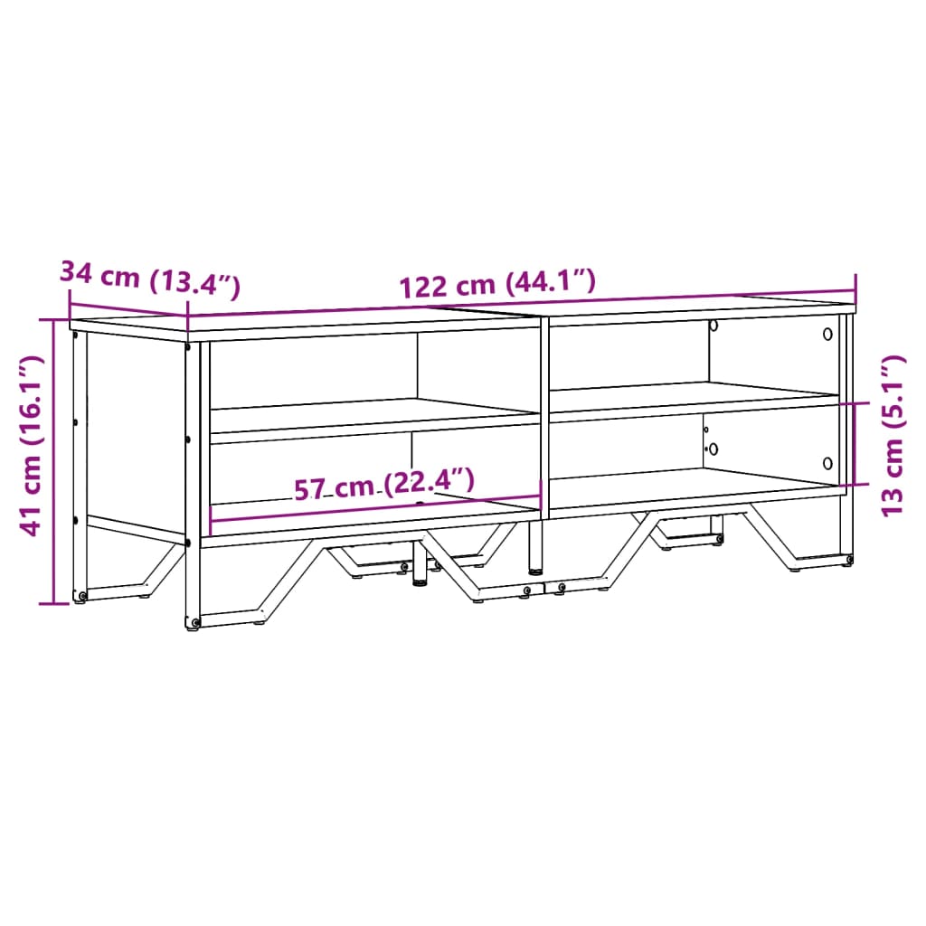 TV skříňka černá 122 x 34 x 41 cm kompozitní dřevo