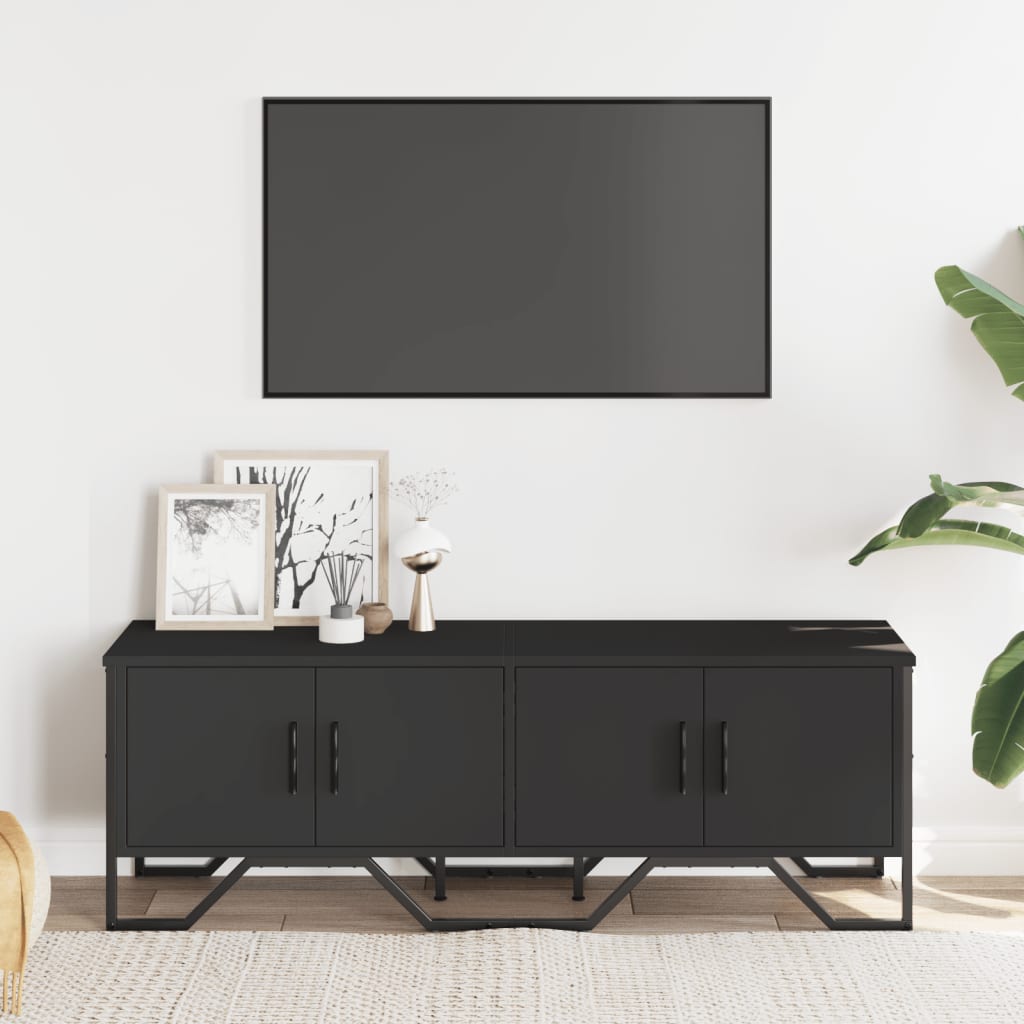 TV skříňka černá 122 x 34 x 41 cm kompozitní dřevo