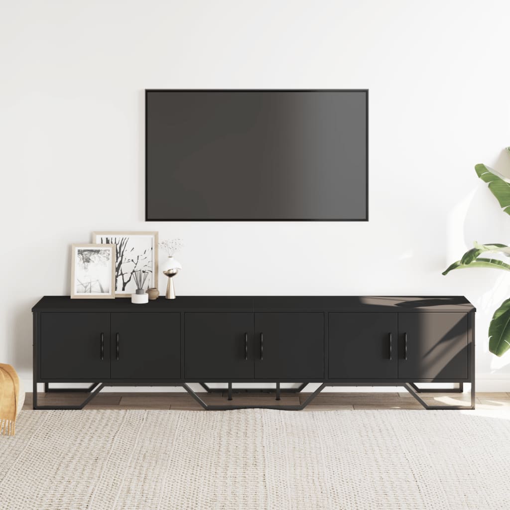 TV skříňka černá 180 x 34 x 41 cm kompozitní dřevo