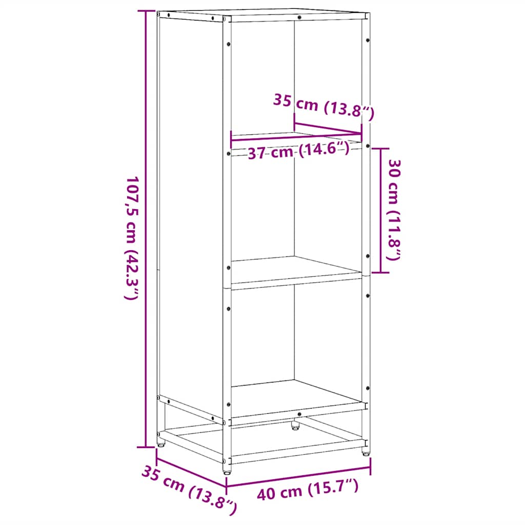 Knihovna dub sonoma 40x35x107,5 cm kompozitní dřevo