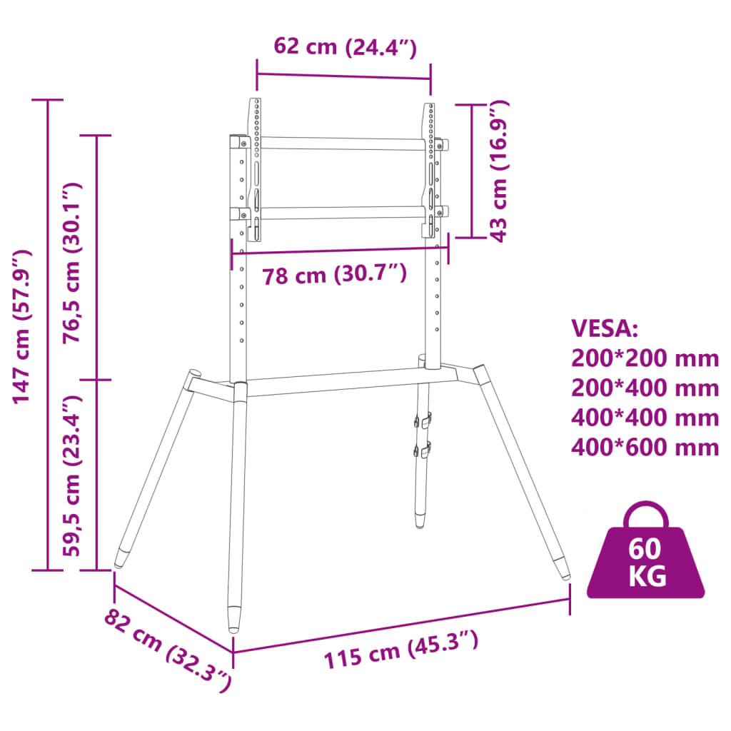 Stojan na TV 37"–86" max. VESA 400 x 600 mm 60 kg