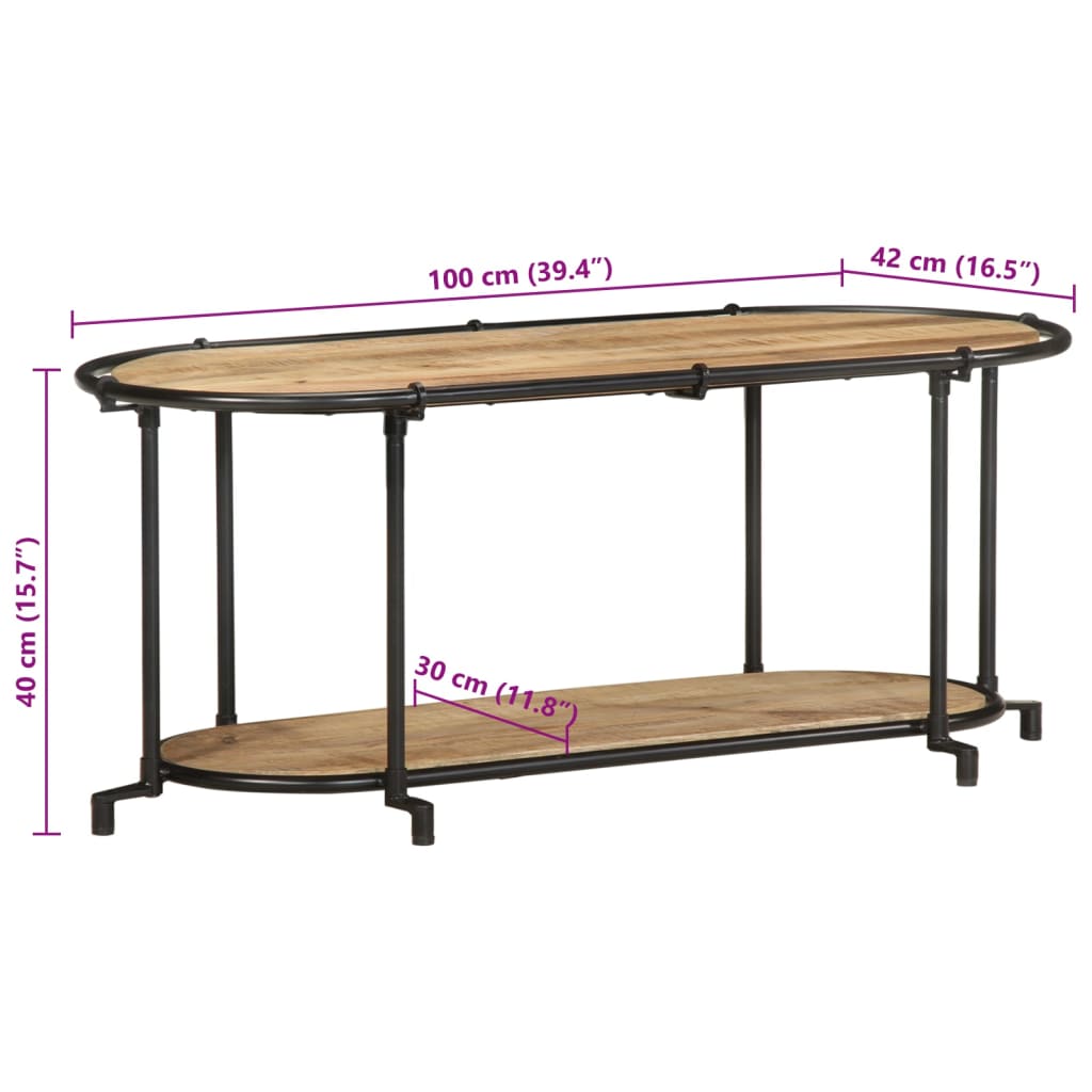 TV stolek 100 x 42 x 40 cm masivní hrubé mangovníkové dřevo