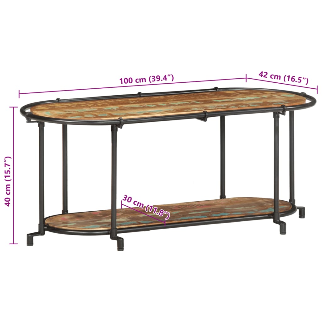 TV stolek 100 x 42 x 40 cm masivní recyklované dřevo