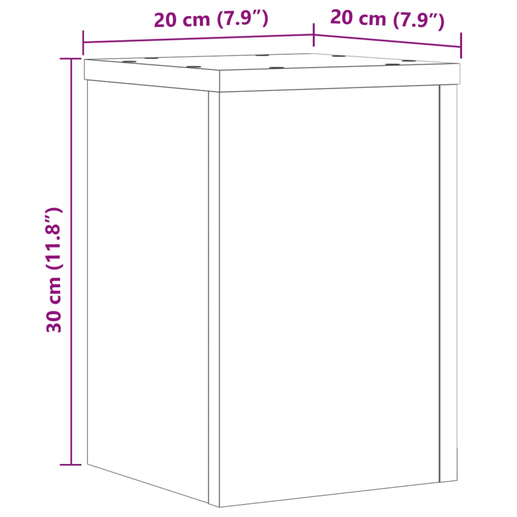 Stojany na rostliny 2 ks bílé 20 x 20 x 30 cm kompozitní dřevo