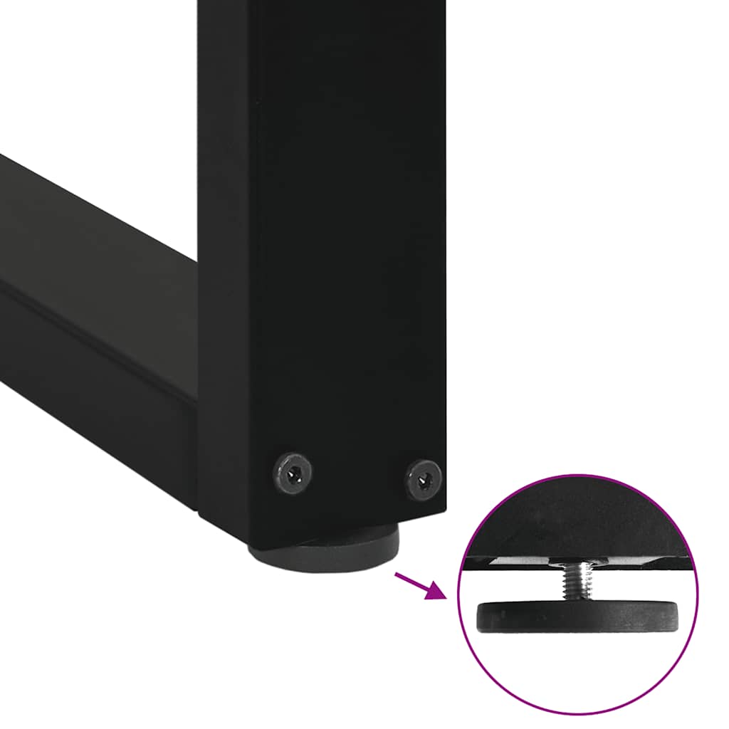 Nohy konferenčního stolku ve tvaru U 2 ks černé 70x(30-31) cm