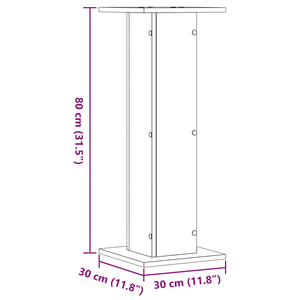 Stojany na rostliny 2 ks dub sonoma 30 x 30 x 80 cm kompozit