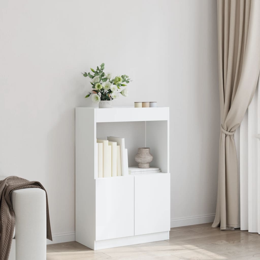 Skříň highboard bílá 63 x 33 x 100 cm kompozitní dřevo