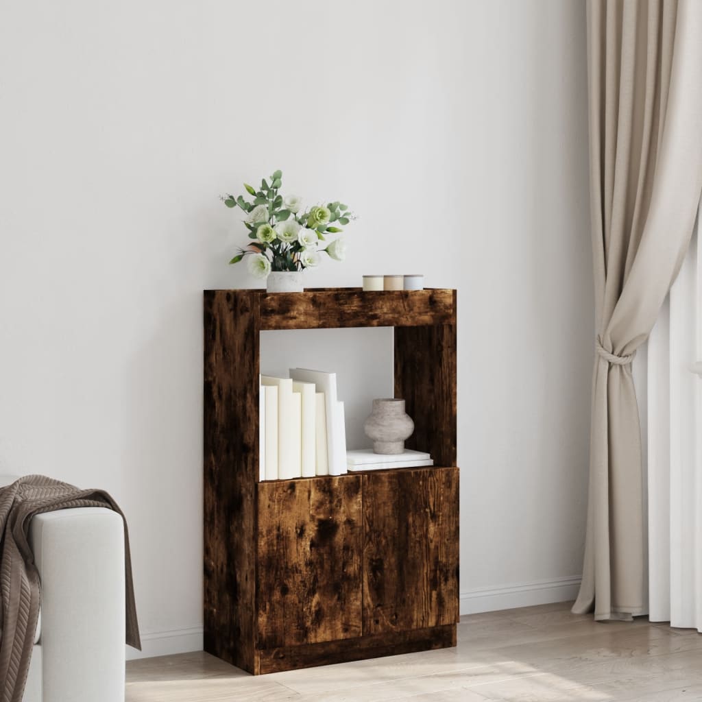 Skříň highboard kouřový dub 63 x 33 x 100 cm kompozitní dřevo