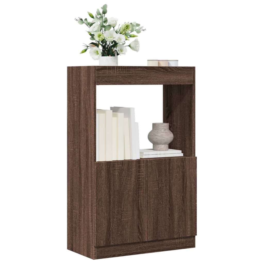 Skříň highboard hnědý dub 63 x 33 x 100 cm kompozitní dřevo