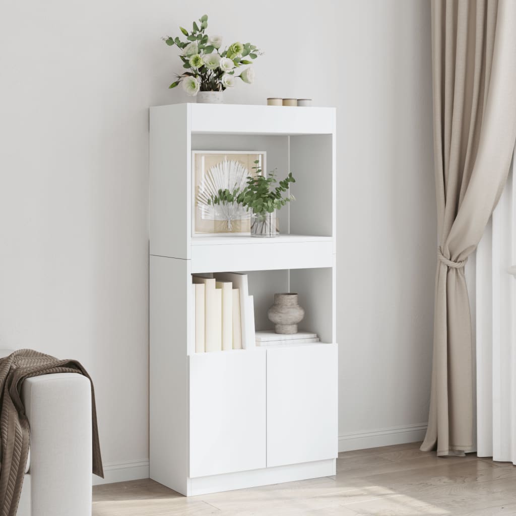 Skříň highboard bílá 63 x 33 x 140 cm kompozitní dřevo