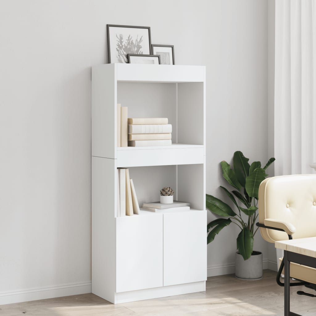 Skříň highboard bílá 63 x 33 x 140 cm kompozitní dřevo