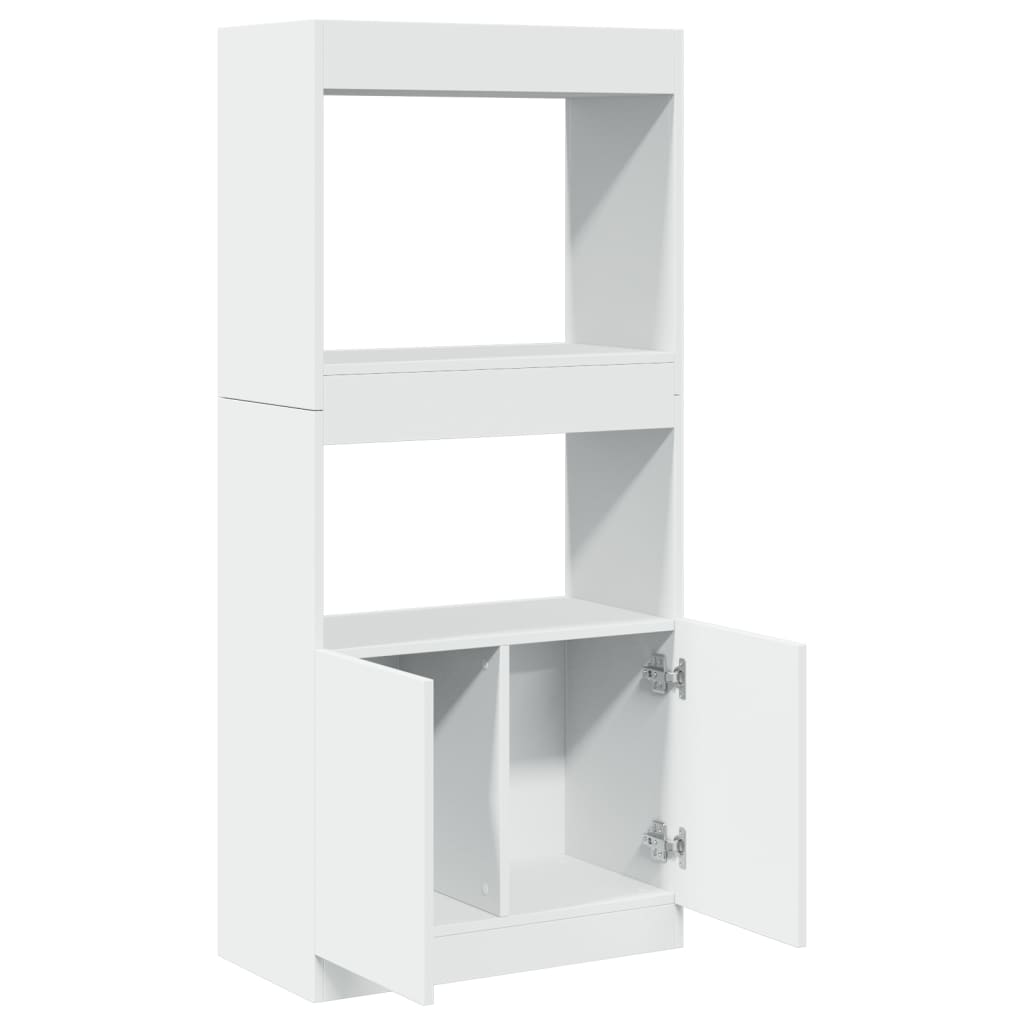 Skříň highboard bílá 63 x 33 x 140 cm kompozitní dřevo