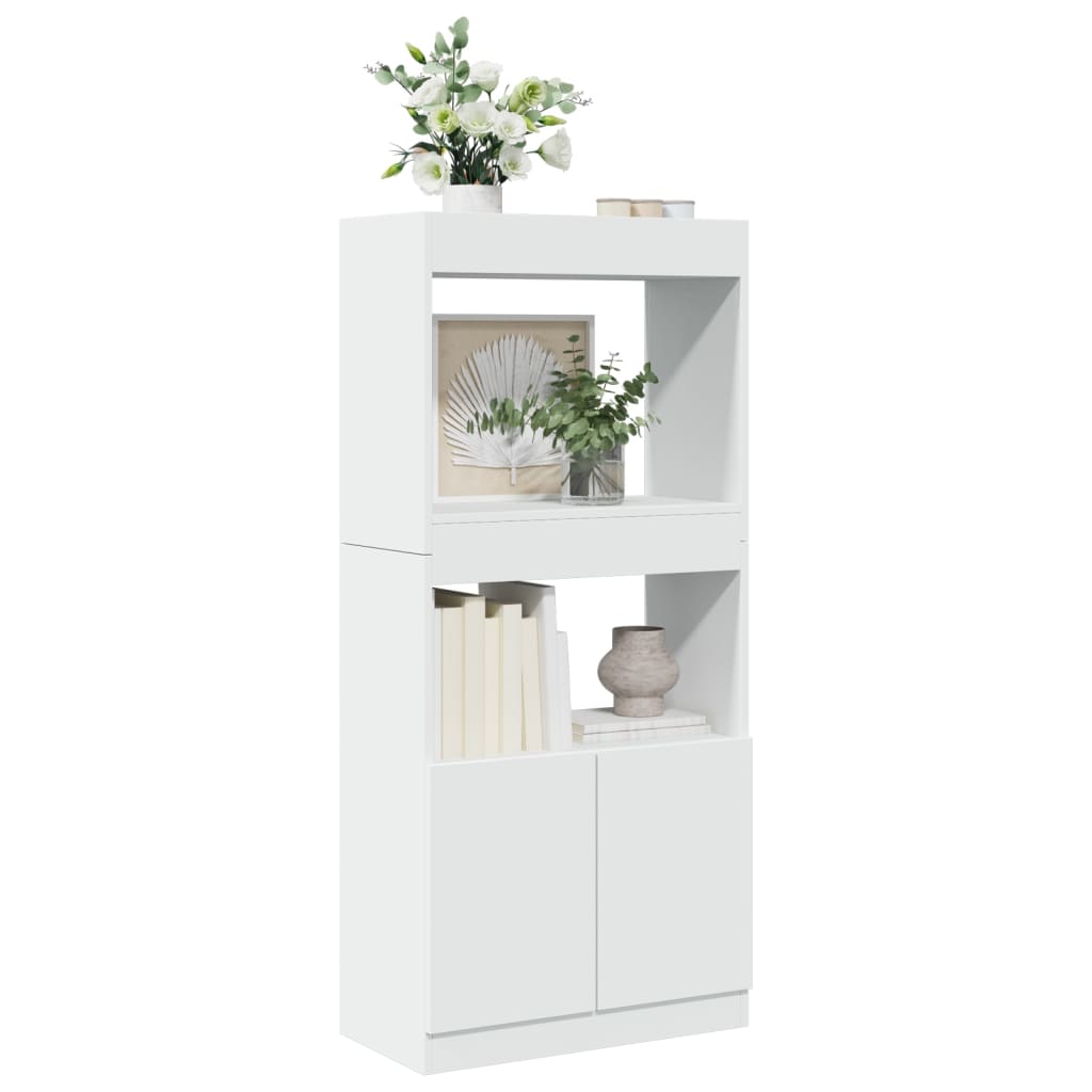 Skříň highboard bílá 63 x 33 x 140 cm kompozitní dřevo