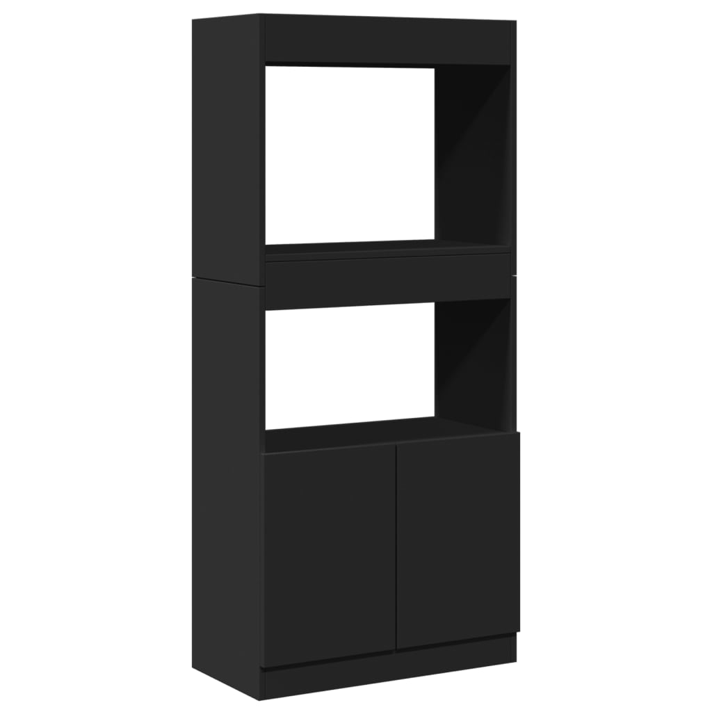 Skříň highboard černá 63 x 33 x 140 cm kompozitní dřevo