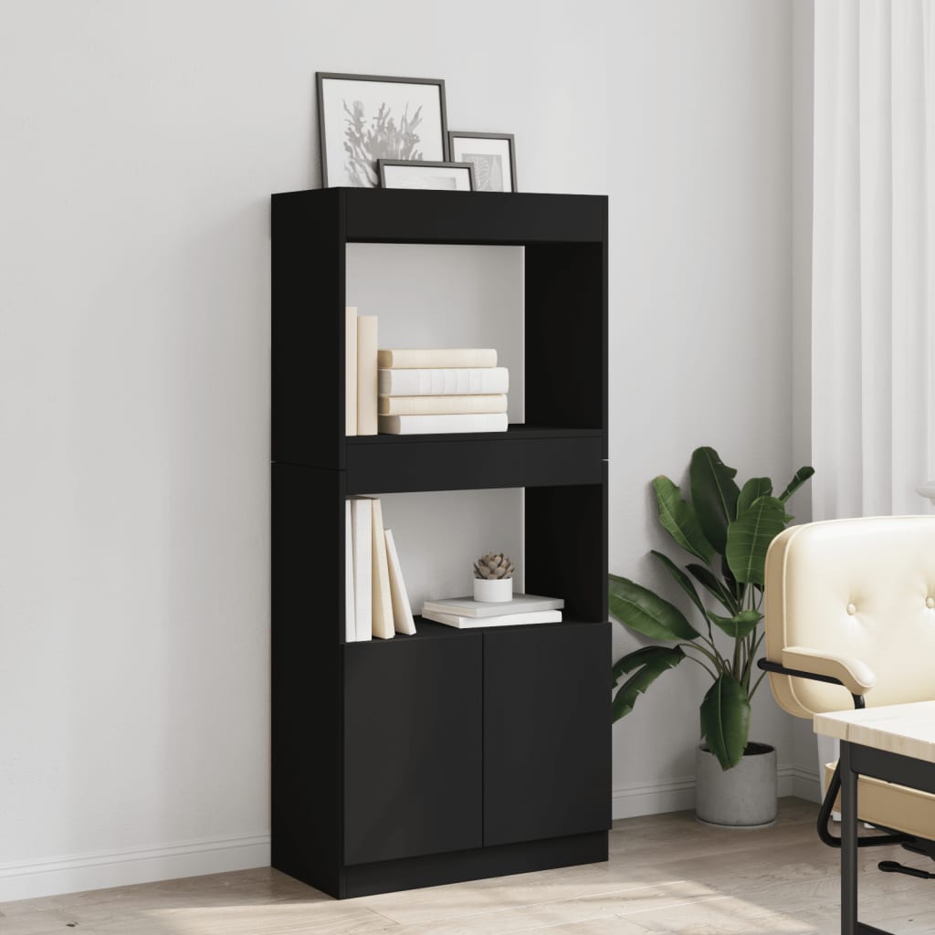 Skříň highboard černá 63 x 33 x 140 cm kompozitní dřevo