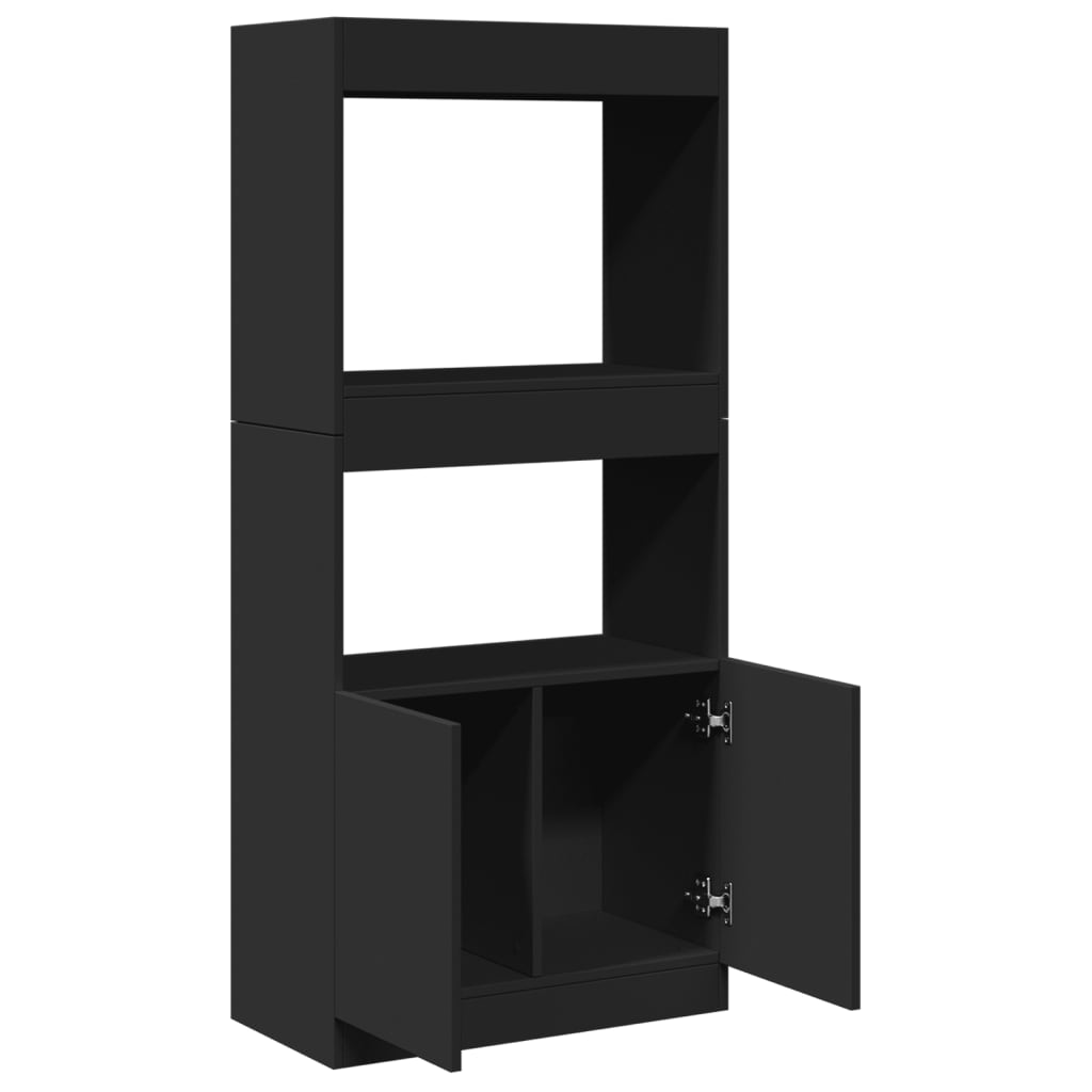 Skříň highboard černá 63 x 33 x 140 cm kompozitní dřevo