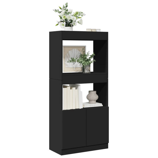 Skříň highboard černá 63 x 33 x 140 cm kompozitní dřevo