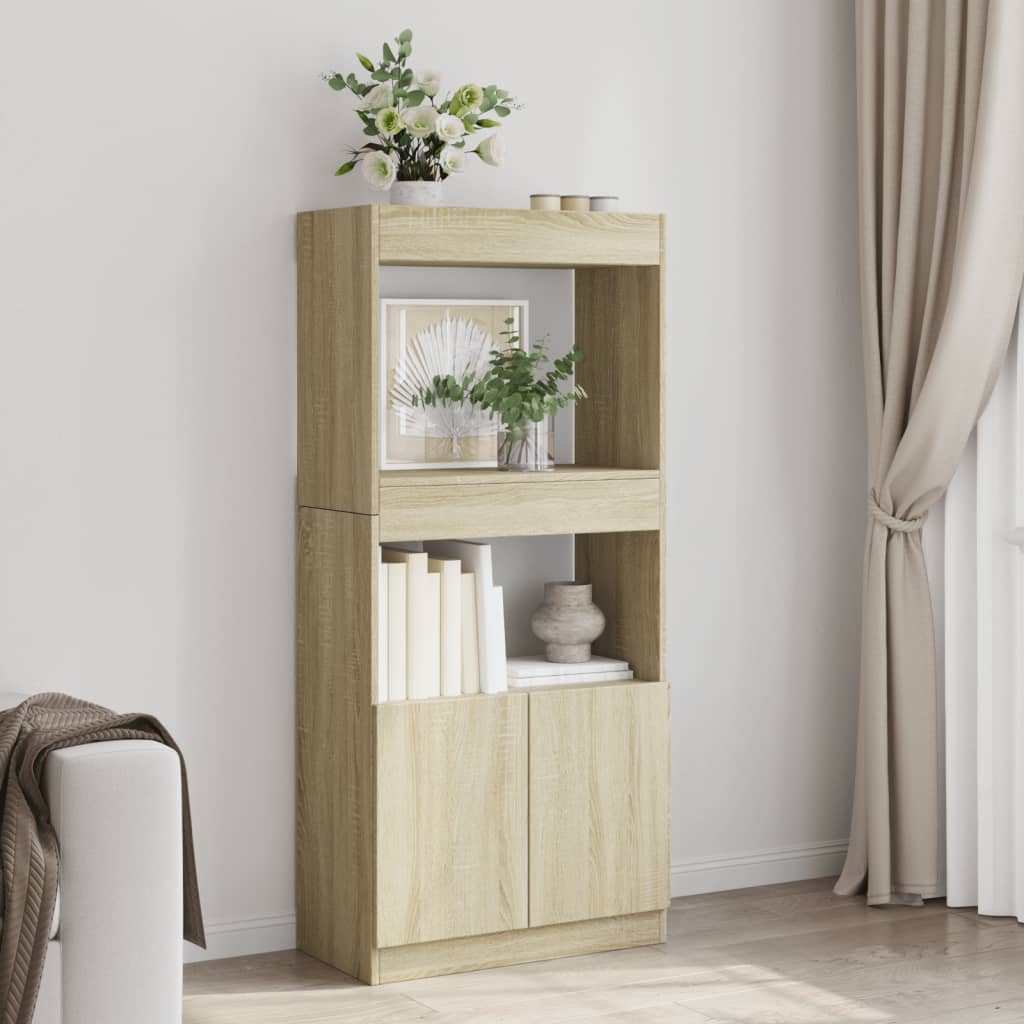 Skříň highboard dub sonoma 63 x 33 x 140 cm kompozitní dřevo