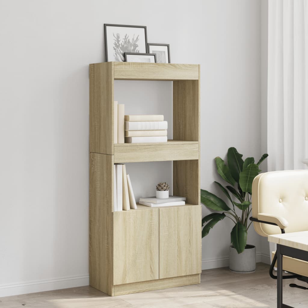 Skříň highboard dub sonoma 63 x 33 x 140 cm kompozitní dřevo