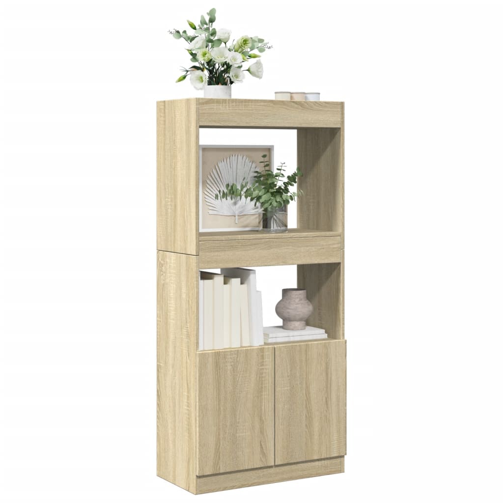 Skříň highboard dub sonoma 63 x 33 x 140 cm kompozitní dřevo