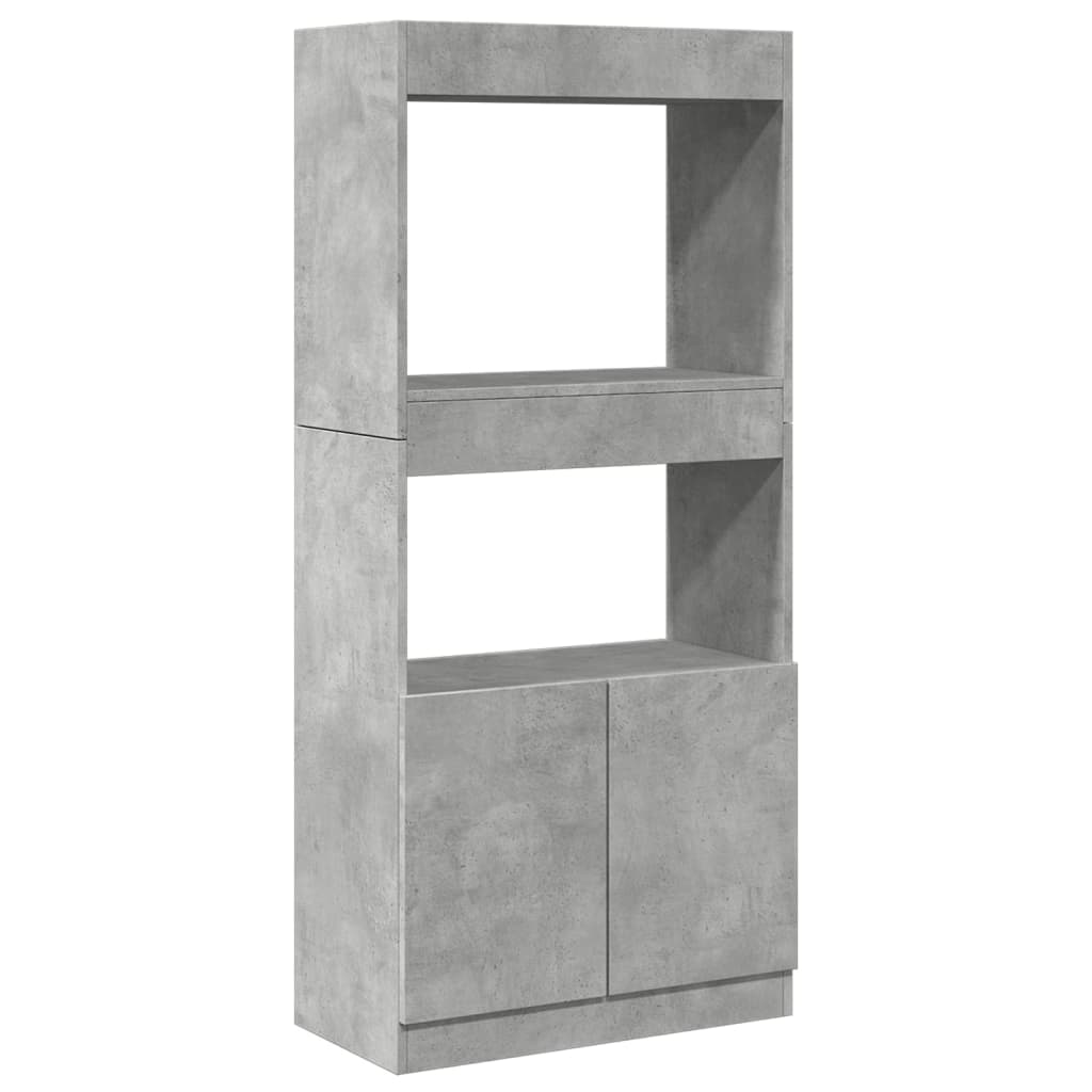 Skříň highboard betonově šedá 63 x 33 x 140 cm kompozitní dřevo