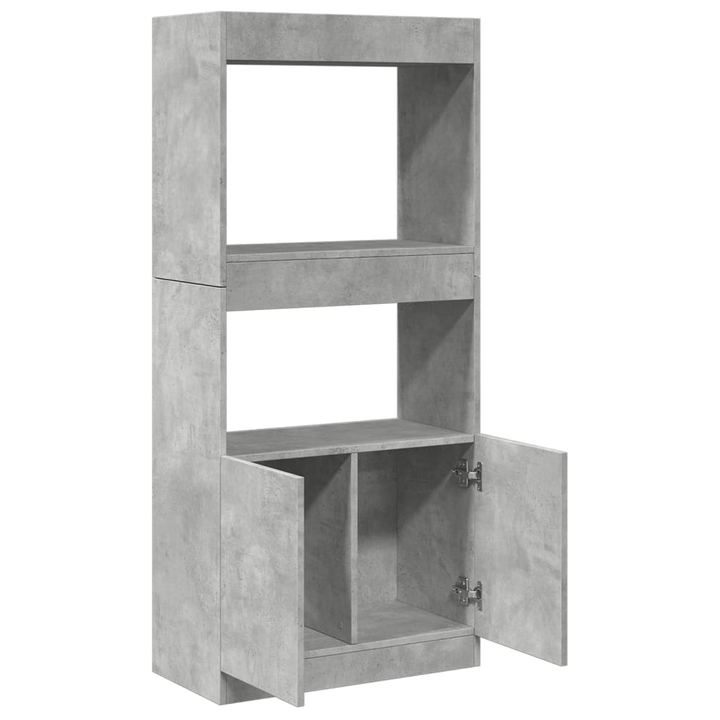 Skříň highboard betonově šedá 63 x 33 x 140 cm kompozitní dřevo