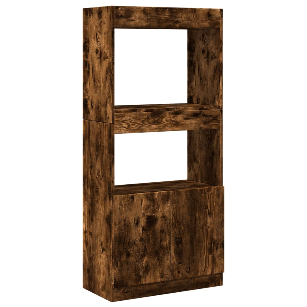 Skříň highboard kouřový dub 63 x 33 x 140 cm kompozitní dřevo