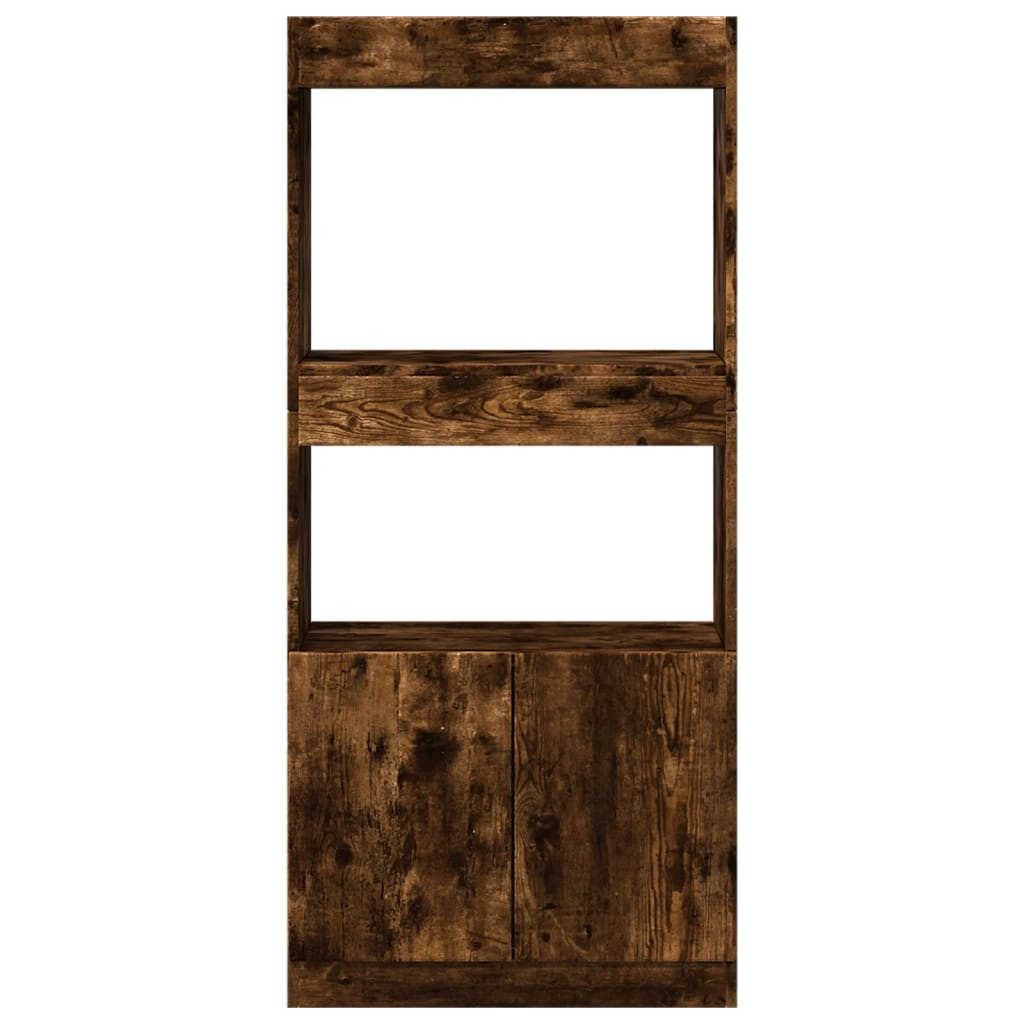 Skříň highboard kouřový dub 63 x 33 x 140 cm kompozitní dřevo