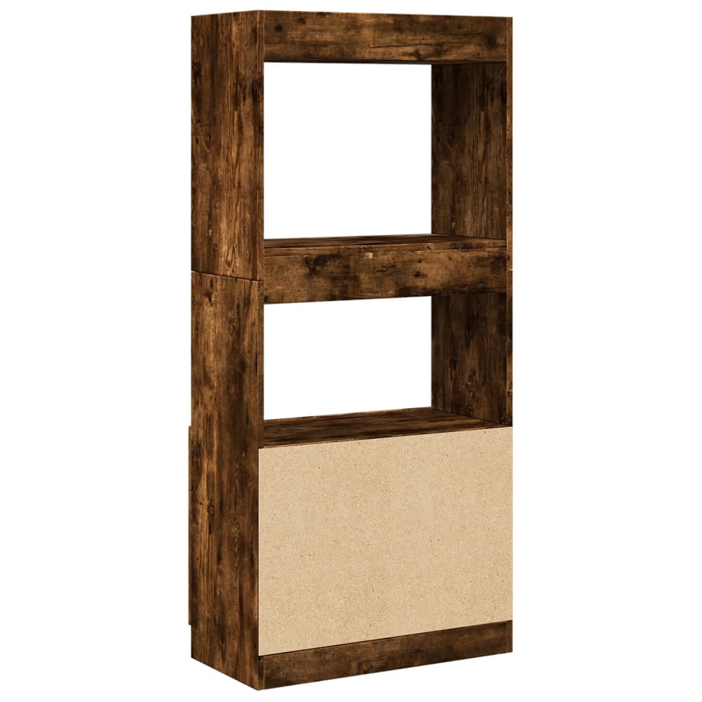 Skříň highboard kouřový dub 63 x 33 x 140 cm kompozitní dřevo