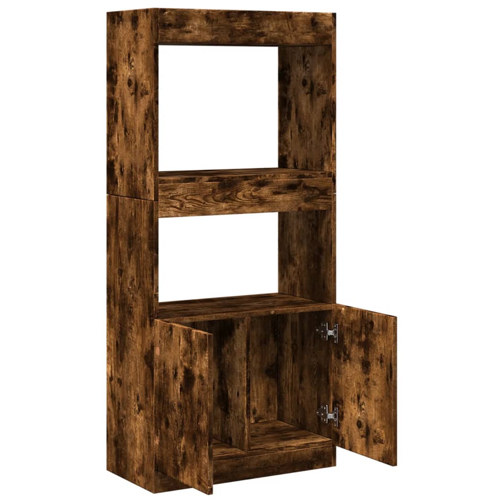 Skříň highboard kouřový dub 63 x 33 x 140 cm kompozitní dřevo