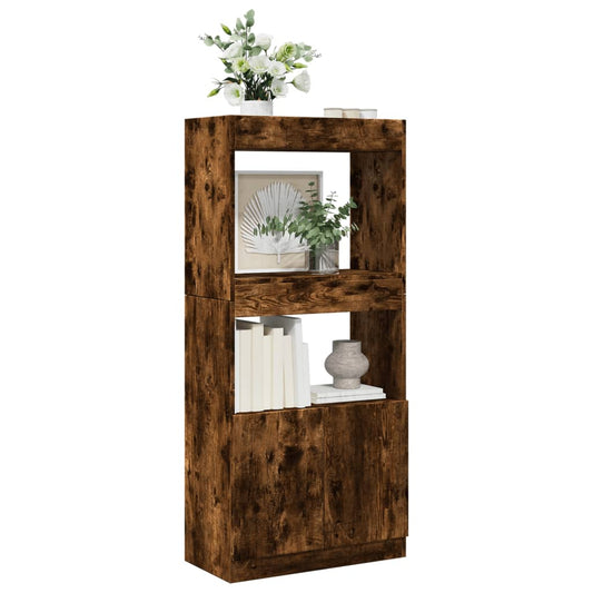 Skříň highboard kouřový dub 63 x 33 x 140 cm kompozitní dřevo