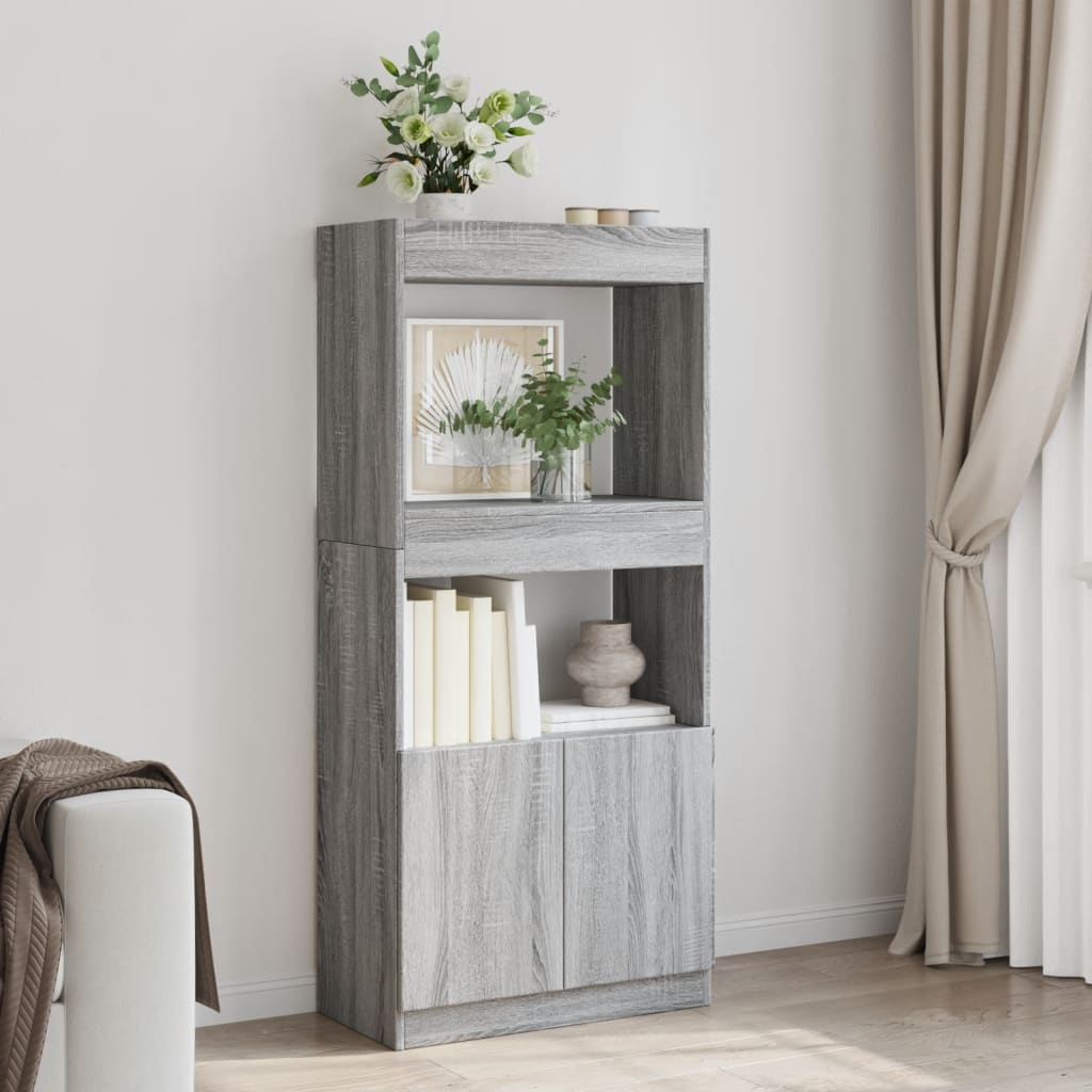 Skříň highboard šedá sonoma 63 x 33 x 140 cm kompozitní dřevo