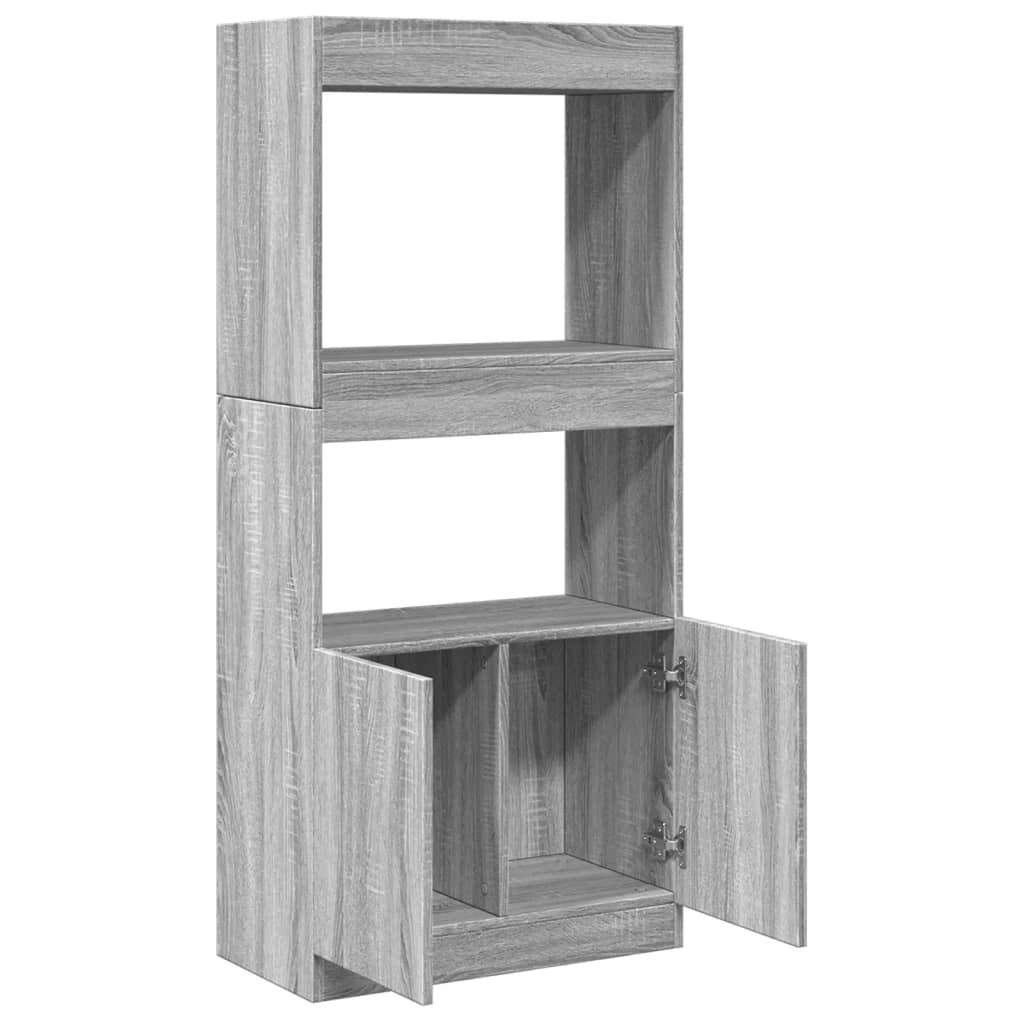 Skříň highboard šedá sonoma 63 x 33 x 140 cm kompozitní dřevo