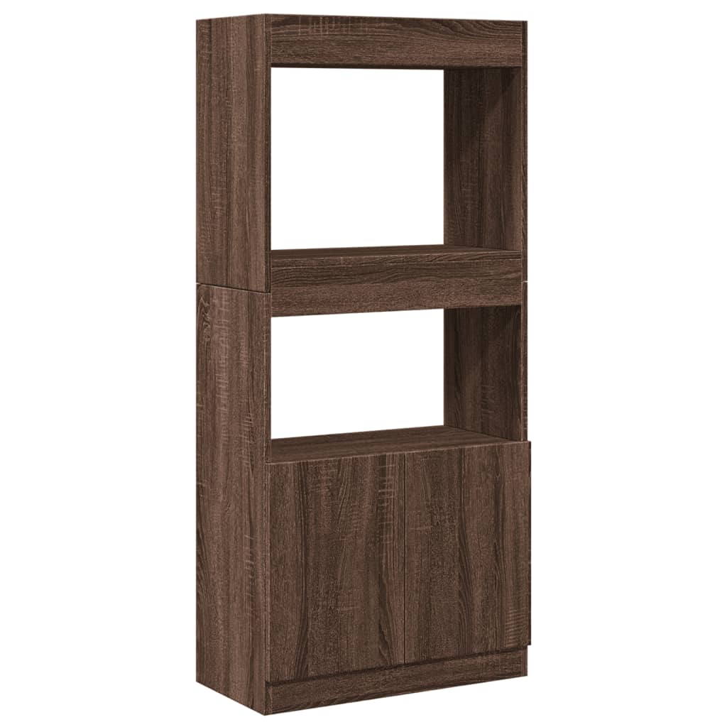 Skříň highboard hnědý dub 63 x 33 x 140 cm kompozitní dřevo