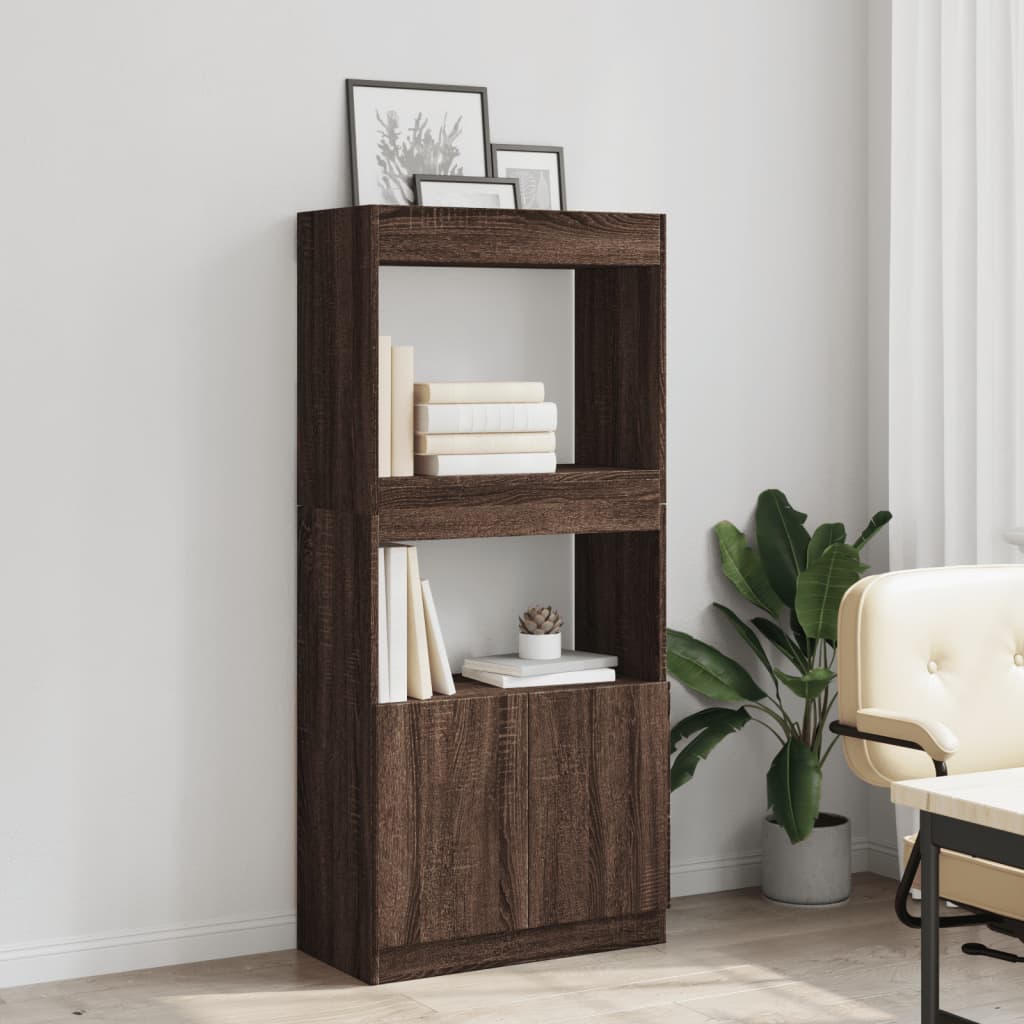 Skříň highboard hnědý dub 63 x 33 x 140 cm kompozitní dřevo